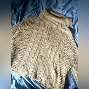 Cropped Cable Knit Sweater